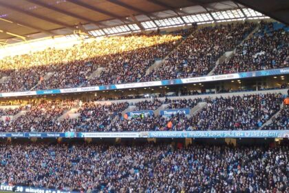 A football stadium during a match