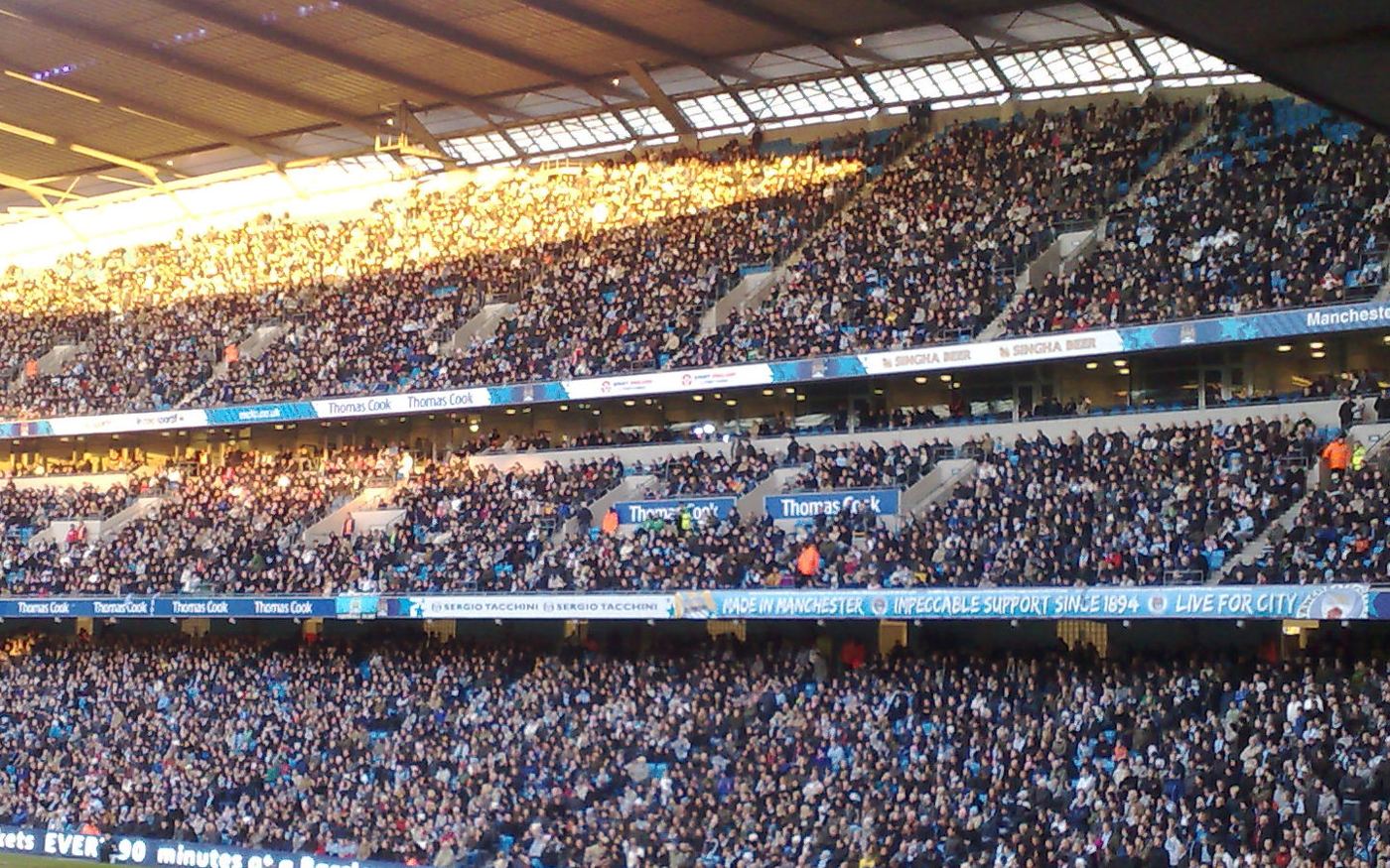 A football stadium during a match